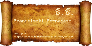 Brandeiszki Bernadett névjegykártya